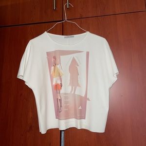 Zara white top size small